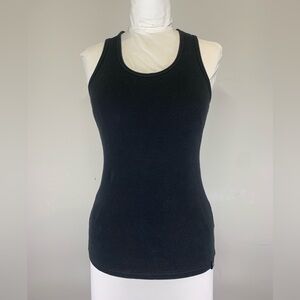 TNA Aritzia Black Ribbed Racerback Tank Top - Size Medium